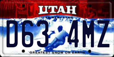 UT license plate D634MZ