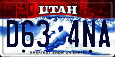UT license plate D634NA