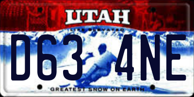 UT license plate D634NE