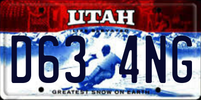 UT license plate D634NG