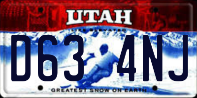 UT license plate D634NJ