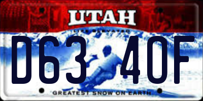 UT license plate D634OF