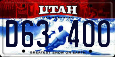 UT license plate D634OO