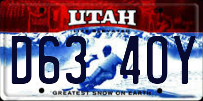UT license plate D634OY