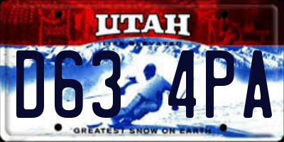 UT license plate D634PA