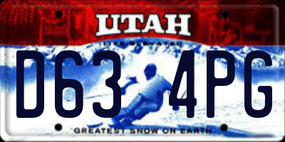 UT license plate D634PG