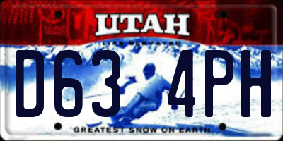 UT license plate D634PH