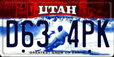 UT license plate D634PK
