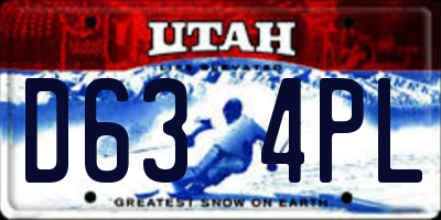 UT license plate D634PL