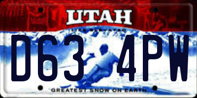UT license plate D634PW