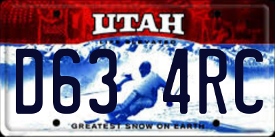 UT license plate D634RC