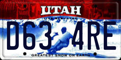 UT license plate D634RE