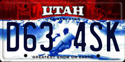 UT license plate D634SK