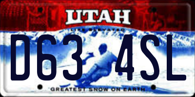 UT license plate D634SL