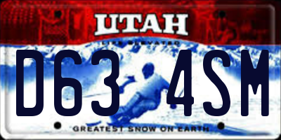 UT license plate D634SM