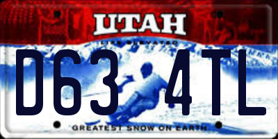 UT license plate D634TL