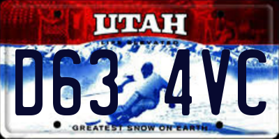 UT license plate D634VC