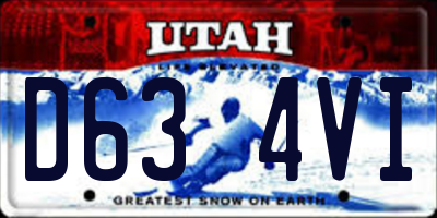 UT license plate D634VI