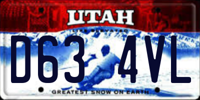UT license plate D634VL