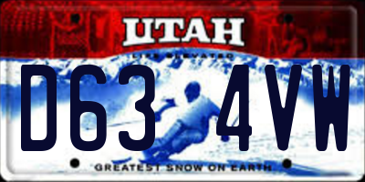 UT license plate D634VW