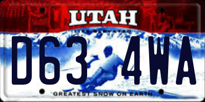 UT license plate D634WA