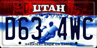 UT license plate D634WC
