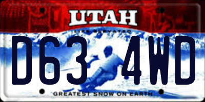 UT license plate D634WD