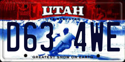 UT license plate D634WE