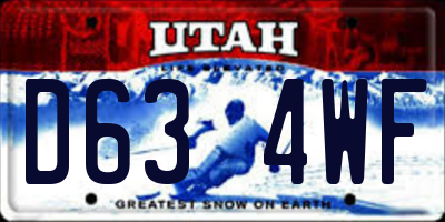 UT license plate D634WF
