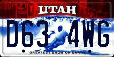 UT license plate D634WG