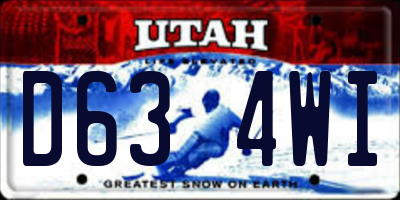 UT license plate D634WI
