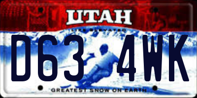UT license plate D634WK