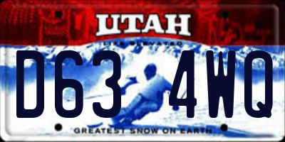 UT license plate D634WQ