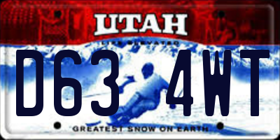 UT license plate D634WT