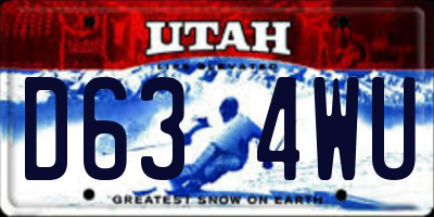UT license plate D634WU