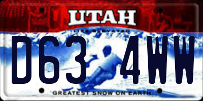 UT license plate D634WW