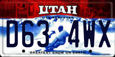 UT license plate D634WX