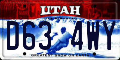 UT license plate D634WY