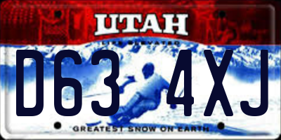 UT license plate D634XJ