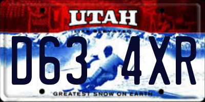 UT license plate D634XR