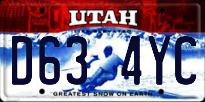 UT license plate D634YC