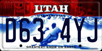 UT license plate D634YJ