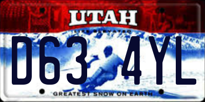UT license plate D634YL