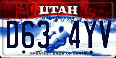 UT license plate D634YV