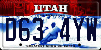 UT license plate D634YW