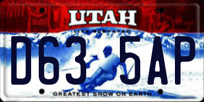 UT license plate D635AP