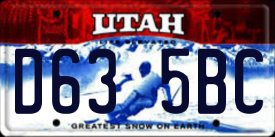 UT license plate D635BC