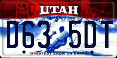 UT license plate D635DT