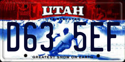 UT license plate D635EF
