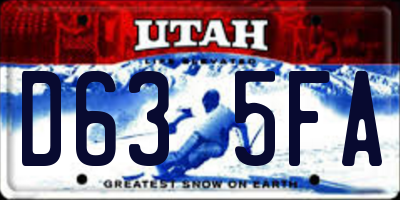 UT license plate D635FA